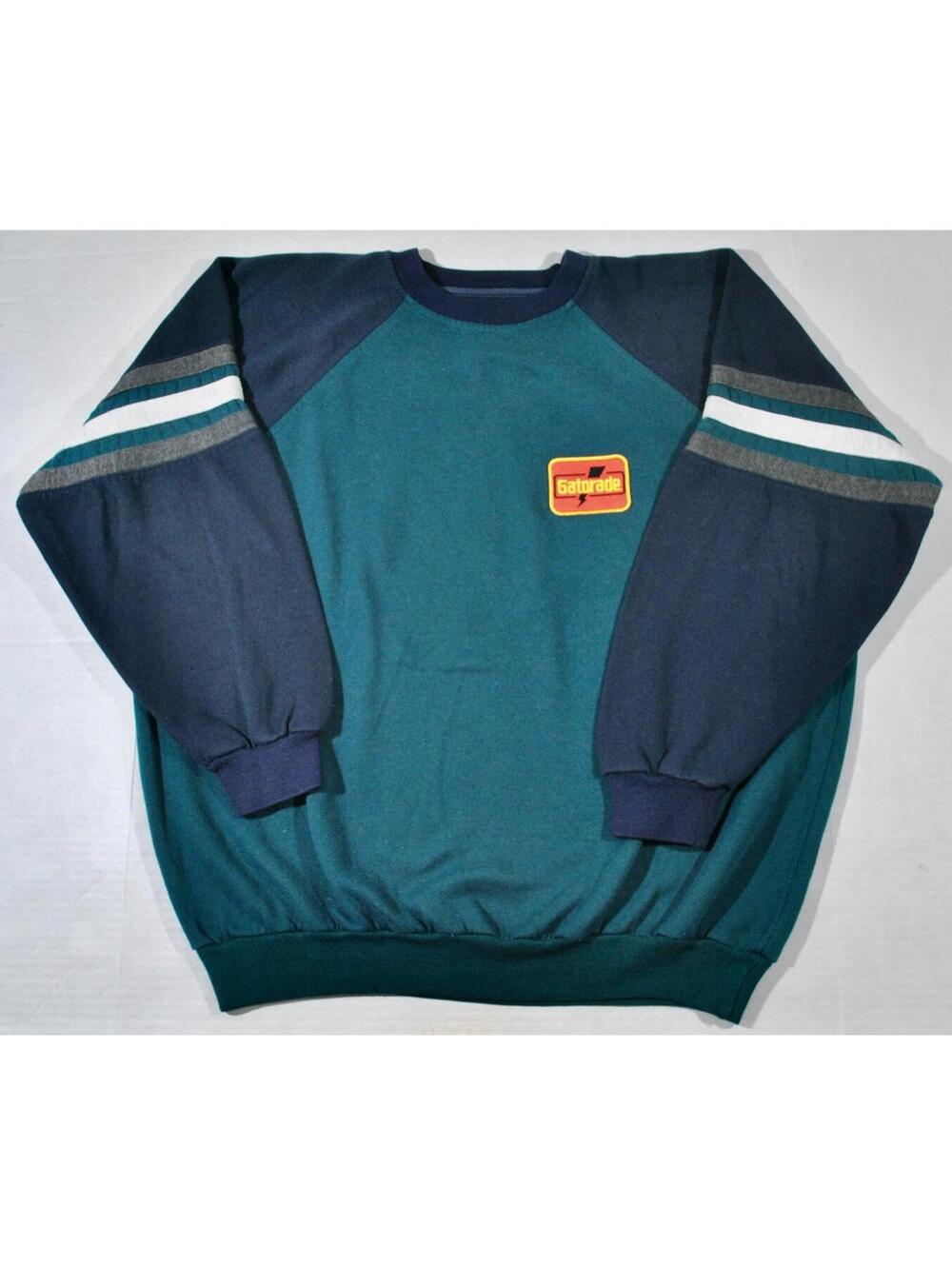 Vintage Gatorade 90s Racing Navy Green Crewneck Sweatshirt Size Large